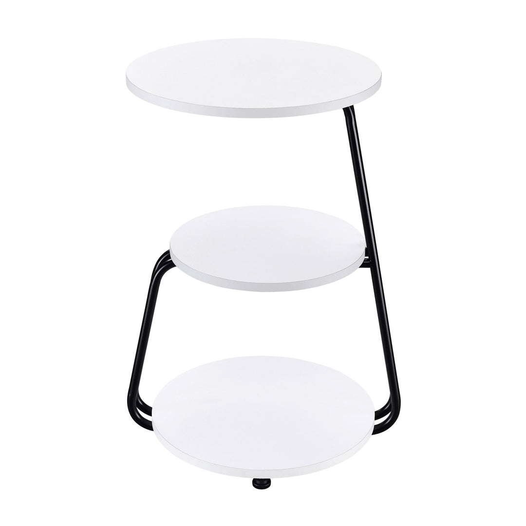 Hilly 3-tier Round Accent Side Table White and Black - What&