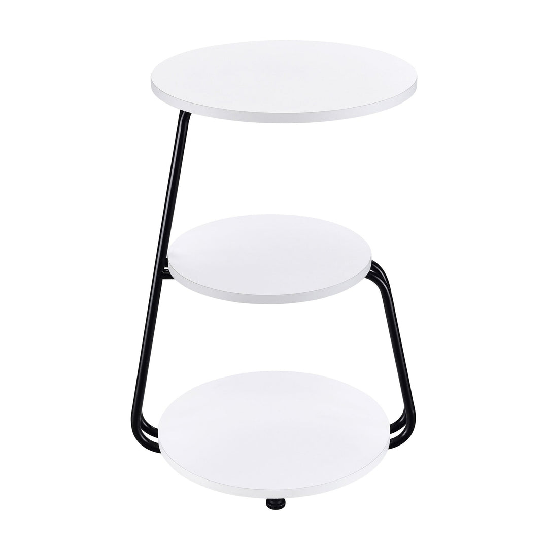 Hilly 3-tier Round Accent Side Table White and Black - What&