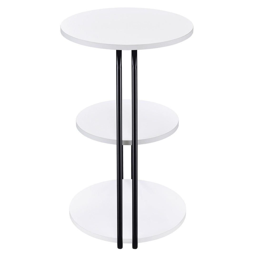 Hilly 3-tier Round Accent Side Table White and Black - What&