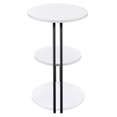 Hilly 3-tier Round Accent Side Table White and Black - What&