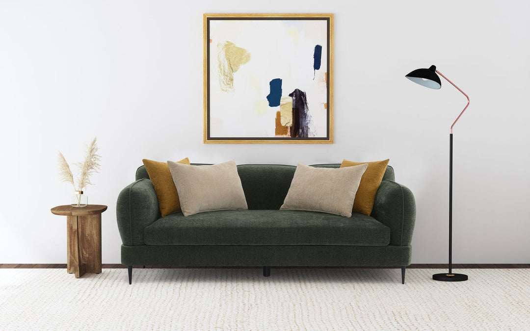 Jade Chenille Upholstered Modern Track Arm Sofa Green - What&