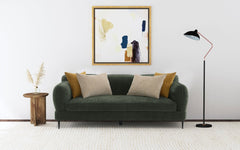 Jade Chenille Upholstered Modern Track Arm Sofa Green - What&
