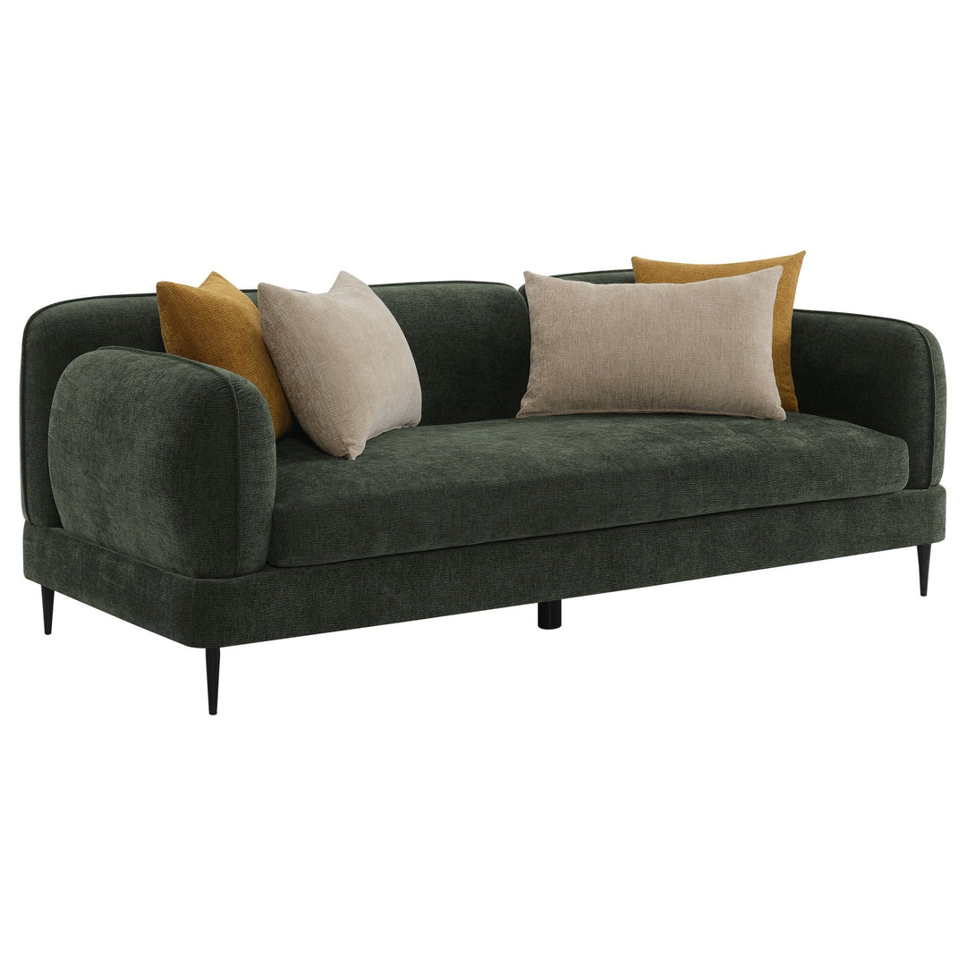 Jade Chenille Upholstered Modern Track Arm Sofa Green - What's New Furniture Portland