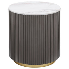 Jason 2-piece Round White Marble Coffee Table Set Charcoal - What&