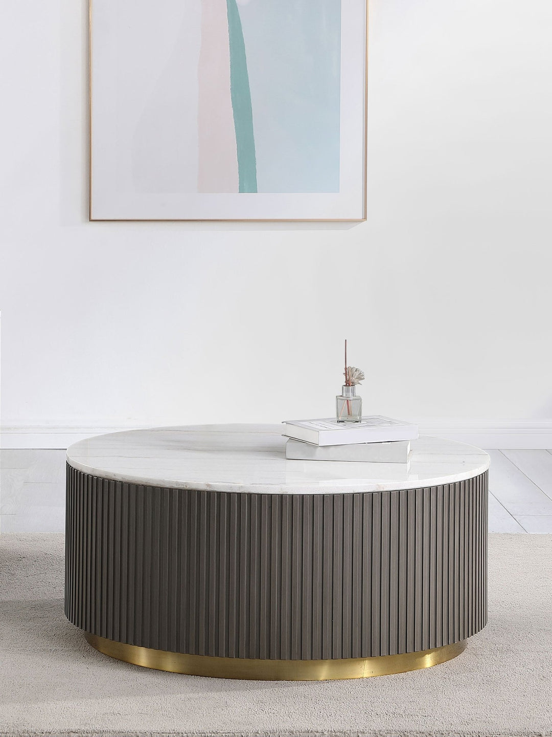 Jason Round White Marble Top Coffee Table Charcoal - What&