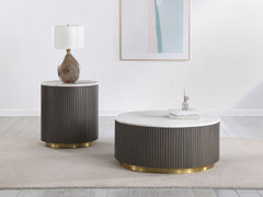 Jason Round White Marble Top Coffee Table Charcoal - What&