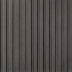 Close-up of the reeded charcoal drum base on the Jason end table