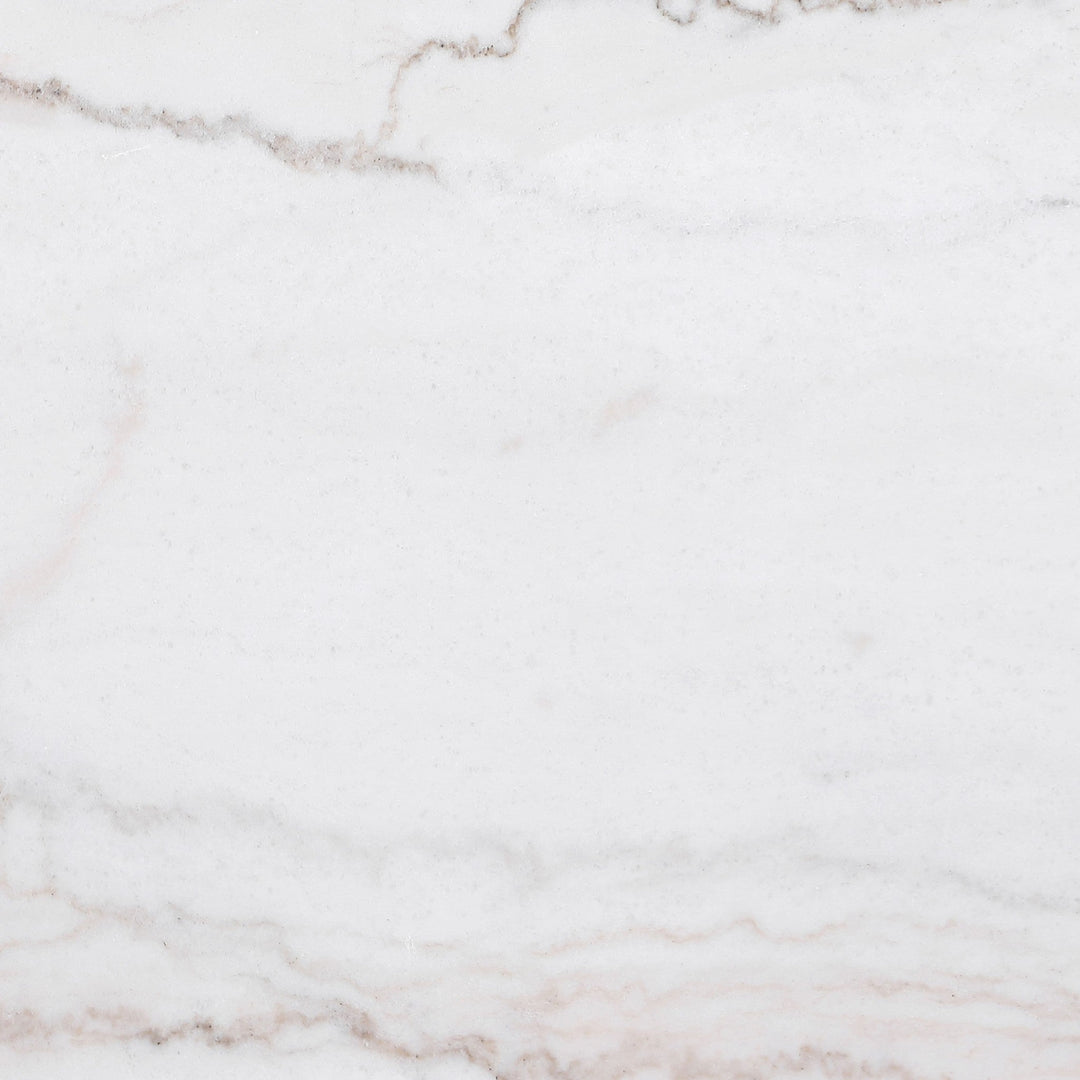 Close-up of the white marble veining on the Jason end table top