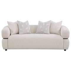 Jeanette 84-inch Fabric Upholstered Round Arm Sofa Beige - What&