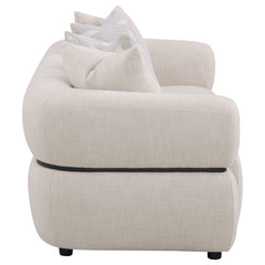 Jeanette 84-inch Fabric Upholstered Round Arm Sofa Beige - What&