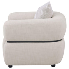 Jeanette Fabric Upholstered Round Arm Accent Chair Beige - What&