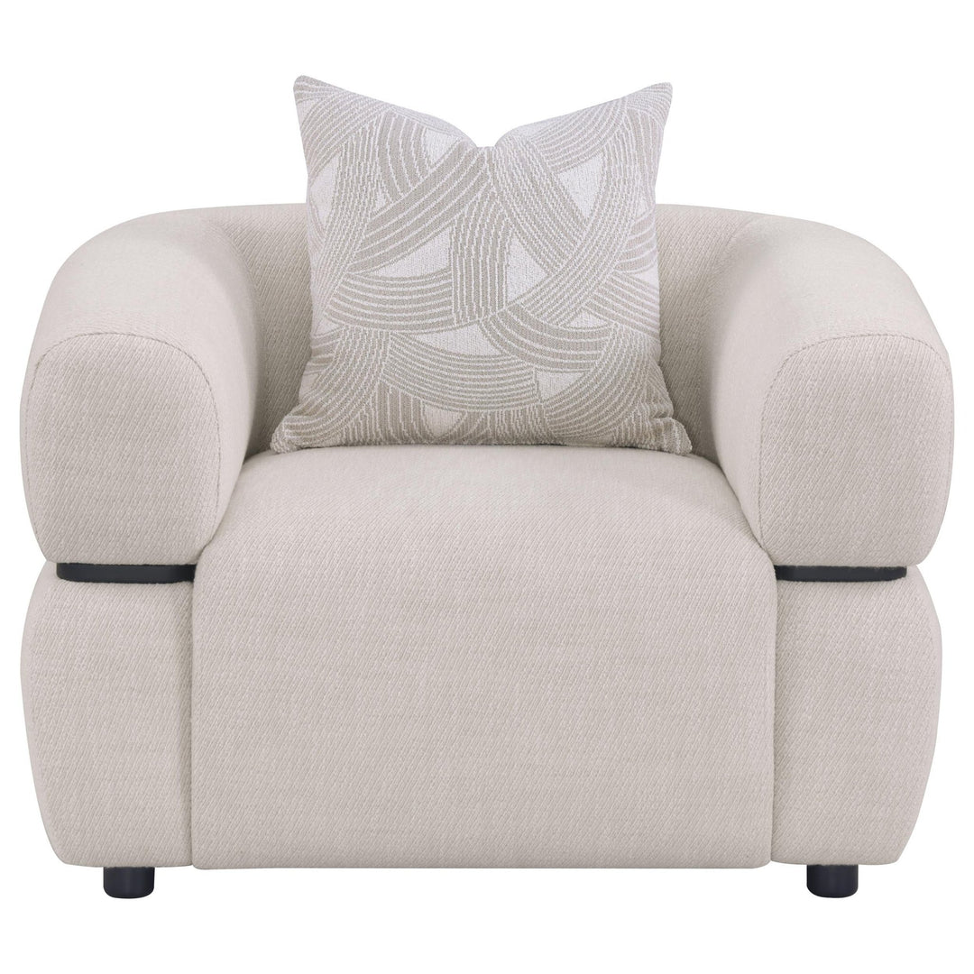 Jeanette Fabric Upholstered Round Arm Accent Chair Beige - What&