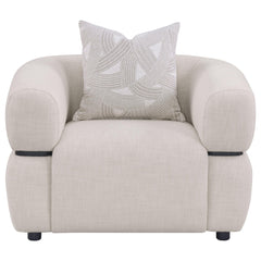 Jeanette Fabric Upholstered Round Arm Accent Chair Beige - What&