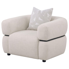 Jeanette Fabric Upholstered Round Arm Accent Chair Beige - What&