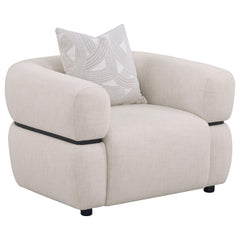 Jeanette Fabric Upholstered Round Arm Accent Chair Beige - What&