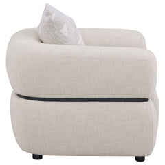 Jeanette Fabric Upholstered Round Arm Accent Chair Beige - What&