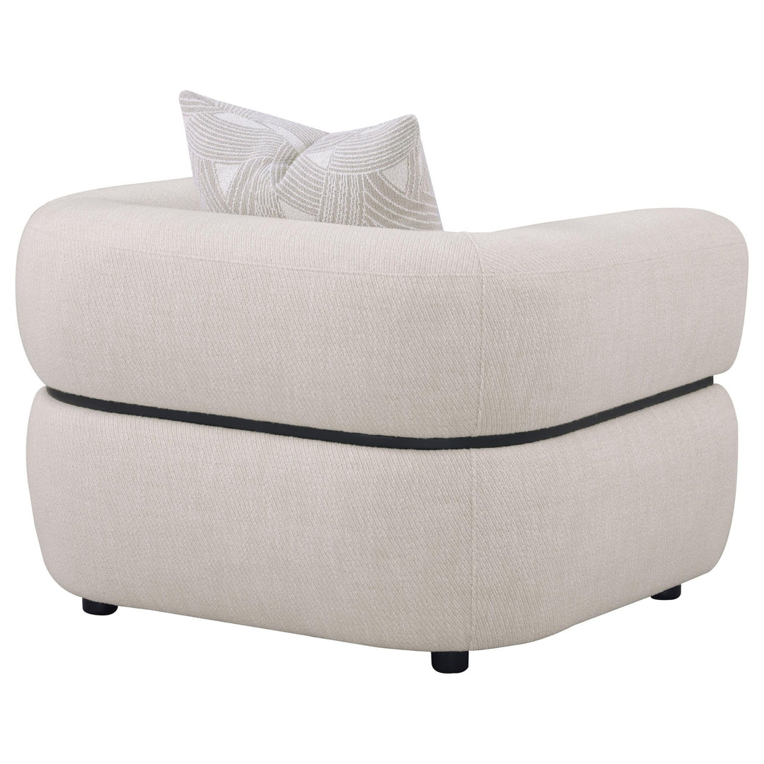 Jeanette Fabric Upholstered Round Arm Accent Chair Beige - What&