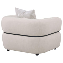 Jeanette Fabric Upholstered Round Arm Accent Chair Beige - What&