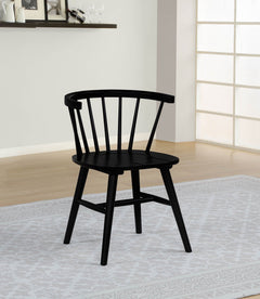 Jeffries Windsor Wood Dining Side Chair Black (Set of 2) - What&