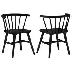 Jeffries Windsor Wood Dining Side Chair Black (Set of 2) - What&