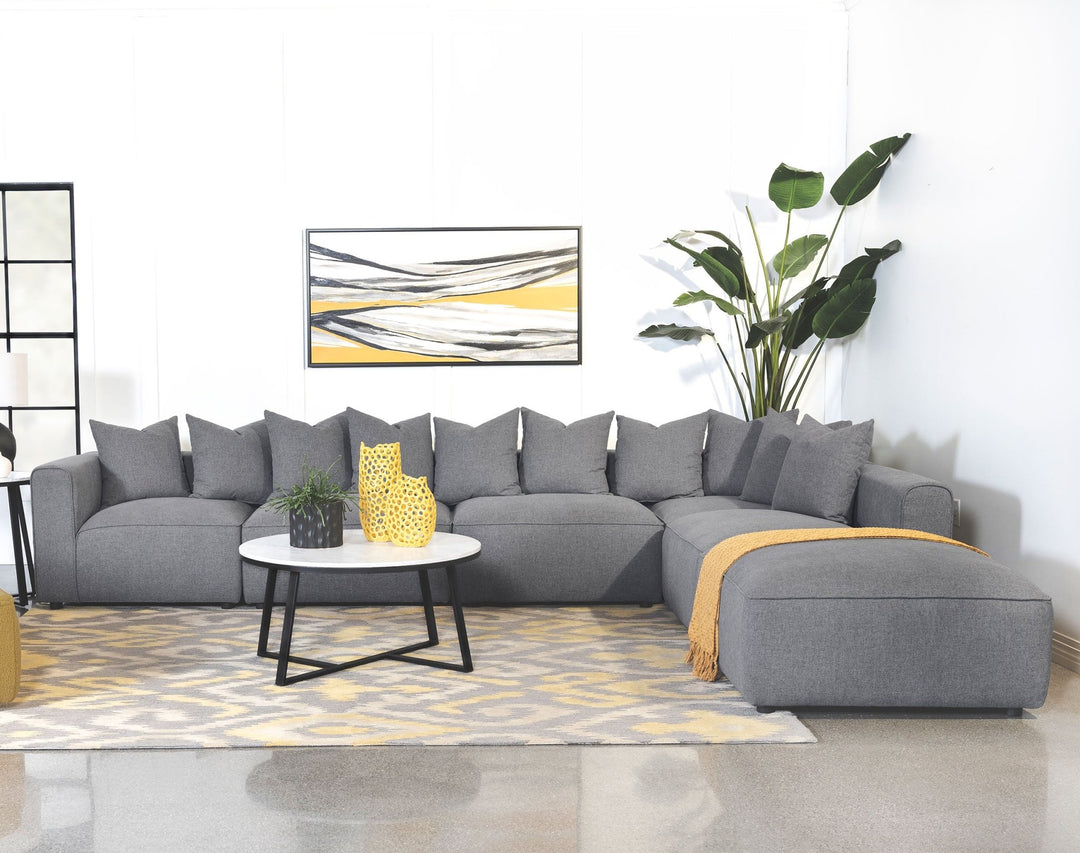 Jennifer 6-piece Upholstered Modular Sectional Grey - What's New Furniture Portland