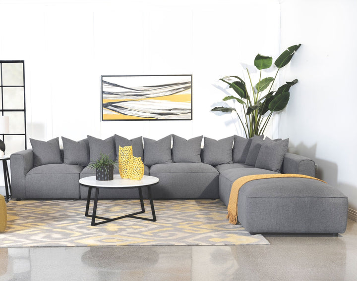 Jennifer 6-piece Upholstered Modular Sectional Grey - What's New Furniture Portland