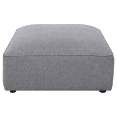 Jennifer Square Upholstered Ottoman Grey - What&
