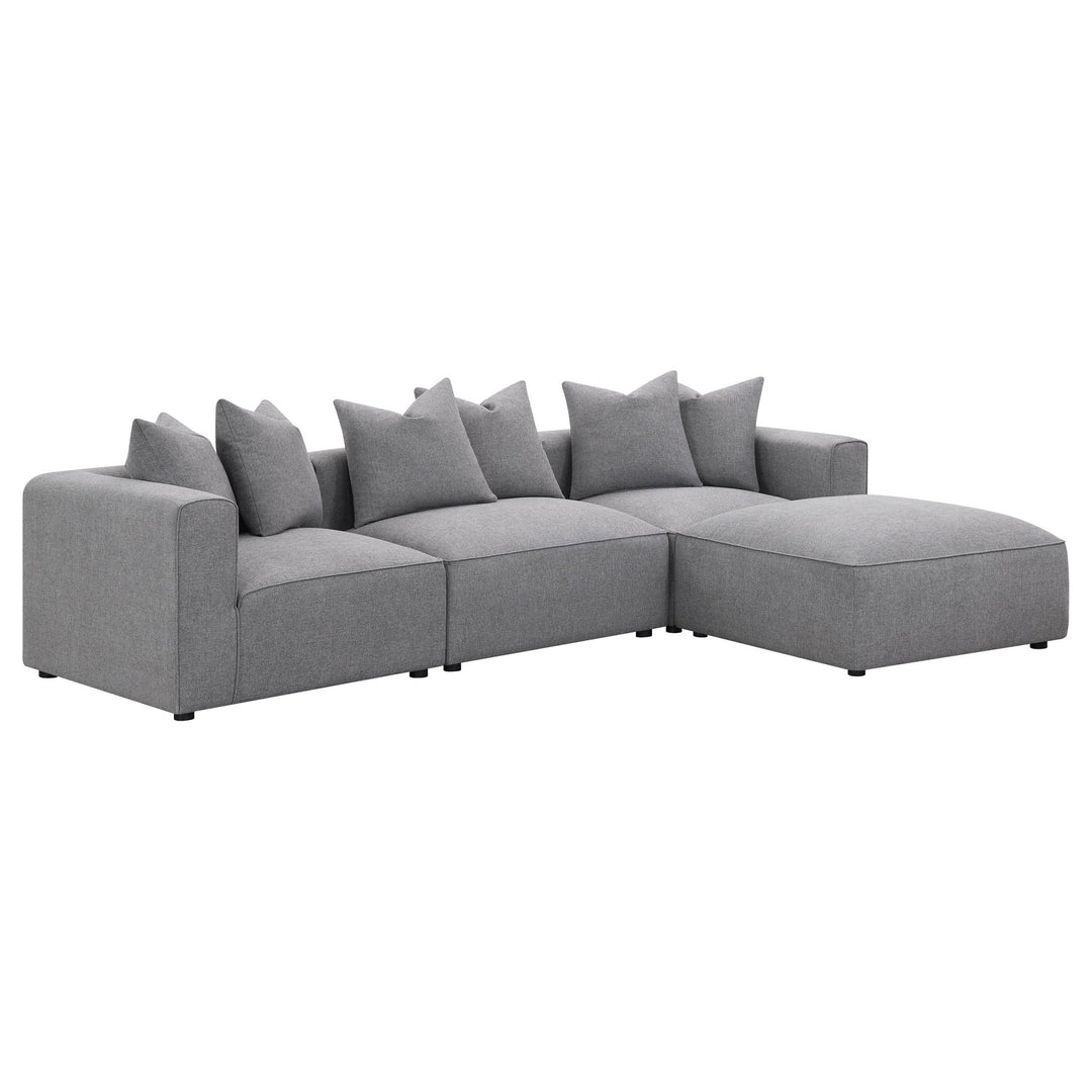 Jennifer Square Upholstered Ottoman Grey - What&