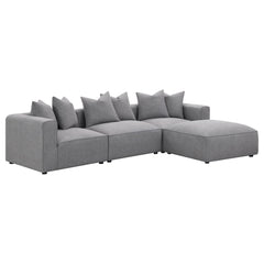 Jennifer Square Upholstered Ottoman Grey - What&