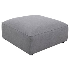 Jennifer Square Upholstered Ottoman Grey - What&