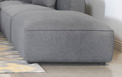 Jennifer Square Upholstered Ottoman Grey - What&