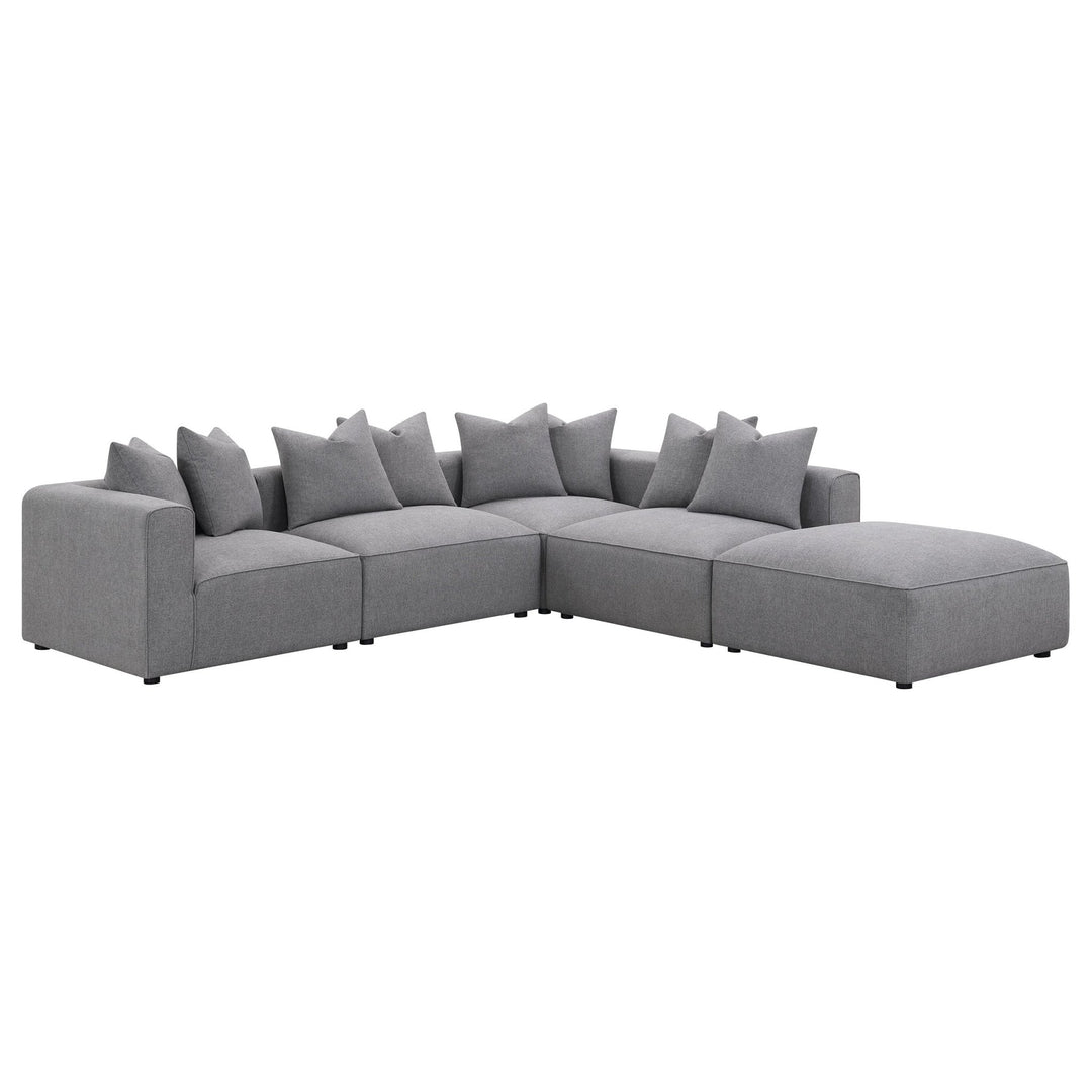 Jennifer Square Upholstered Ottoman Grey - What&