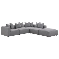 Jennifer Square Upholstered Ottoman Grey - What&