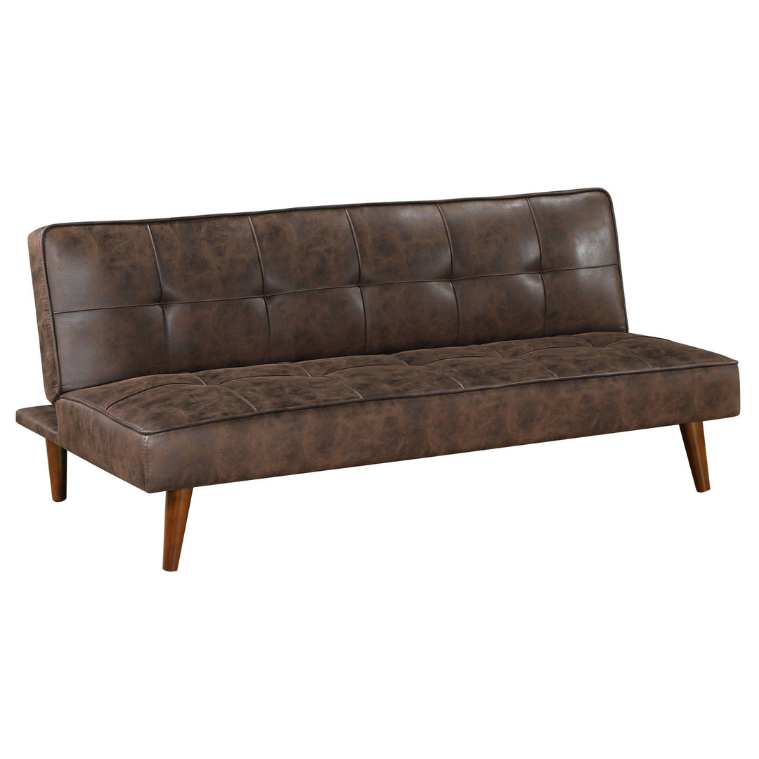 Jenson Tufted Convertible Sofa Bed in Dark Coffee front studio view - Coaster - Whats New Furniture Portland OR