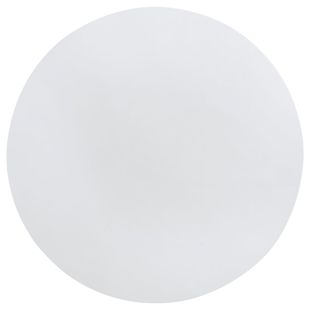 Judd 54-inch Round Dining Wood Table with Shelf Pearl White - What&