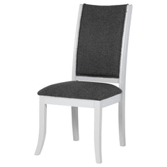 Judd Upholstered Dining Side Chair Pearl White (Set of 2) - What&
