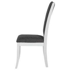 Judd Upholstered Dining Side Chair Pearl White (Set of 2) - What&