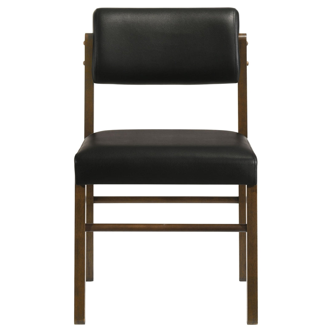 Kehoe Upholstered Dining Side Chair Black and Walnut (Set of 2) - What&