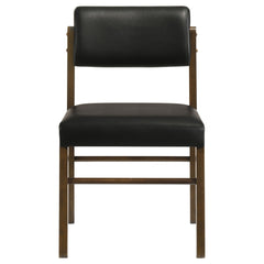Kehoe Upholstered Dining Side Chair Black and Walnut (Set of 2) - What&