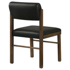 Kehoe Upholstered Dining Side Chair Black and Walnut (Set of 2) - What&