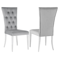 Kerwin Velvet Upholstered Dining Side Chair Grey (Set of 2) - What&