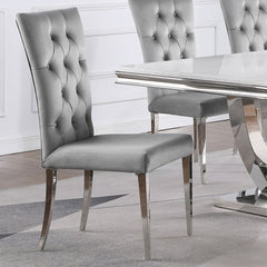 Kerwin Velvet Upholstered Dining Side Chair Grey (Set of 2) - What&