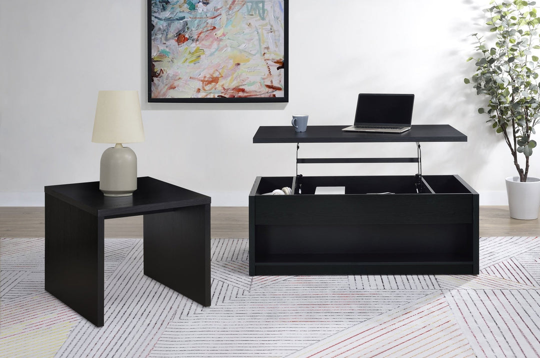 Knapp 2-piece Lift Top Coffee Table Set Black - What's New Furniture Portland