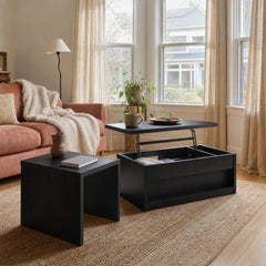 Knapp 2 Piece Lift Top Coffee Table Set Black styled in Portland Montavilla cottage living room - What&