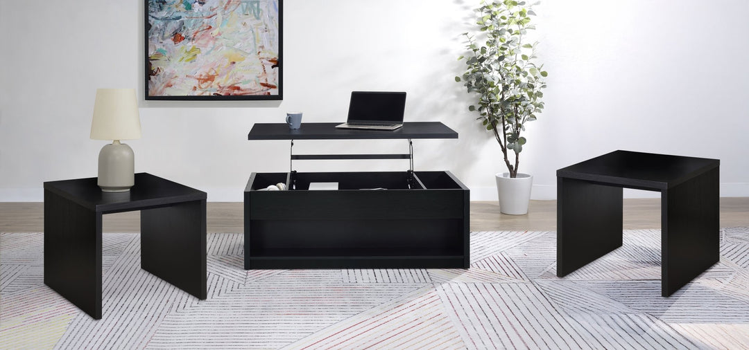 Knapp 3-piece Lift Top Coffee Table Set Black - What's New Furniture Portland