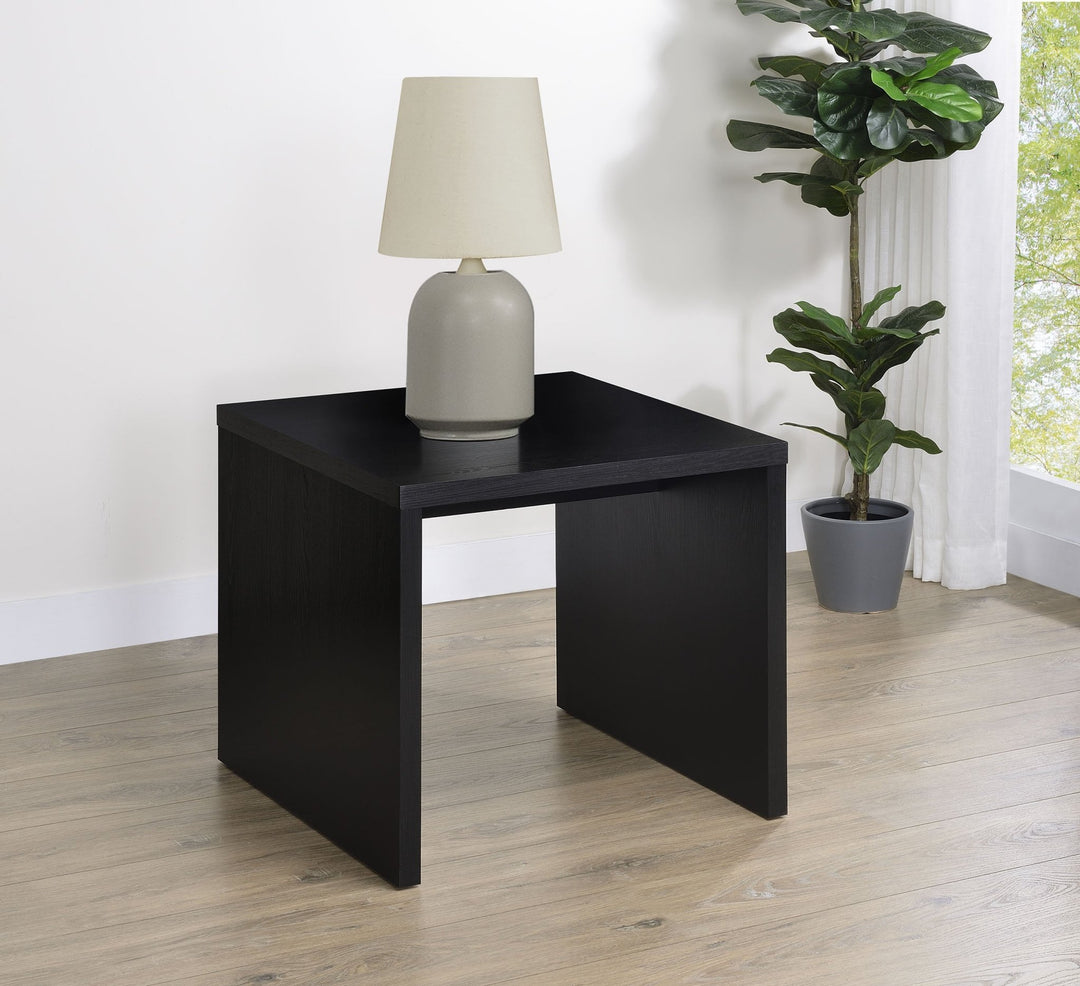 Knapp Engineered Wood Square Side End Table Black - What&