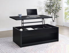 Knapp Lift Top Cocktail Coffee Table with Dual Drawers Black - What&