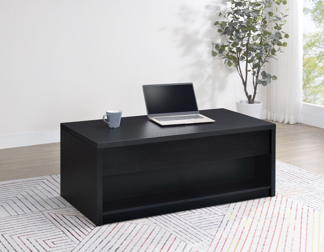 Knapp Lift Top Cocktail Coffee Table with Dual Drawers Black - What&