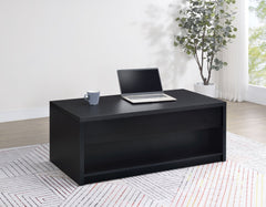 Knapp Lift Top Cocktail Coffee Table with Dual Drawers Black - What&