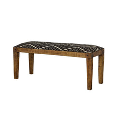 Lamont Fabric Upholstered Accent Bench Black and Natural - What&